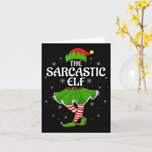 Sarcastic Elf Christmas Family Girls Women Elf Squ Karte (Gelbe Blume)