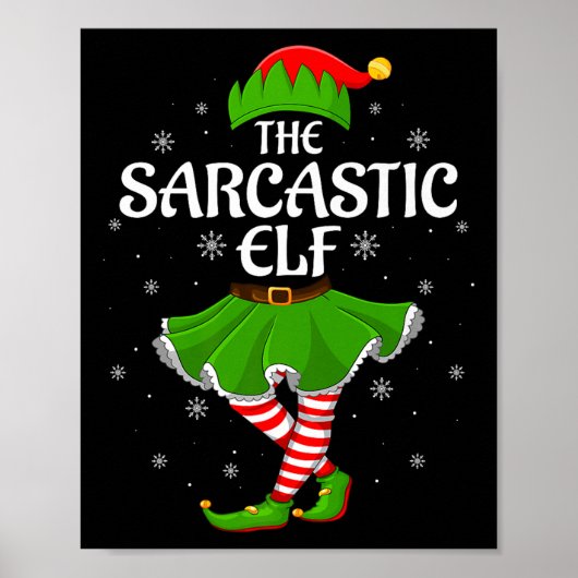 Sarcastic Elf Christmas Family Girls Women Elf Squ Poster (Vorne)