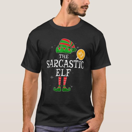 Sarcastic Elf Group Matching Family Christmas Holi T-Shirt (Vorderseite)