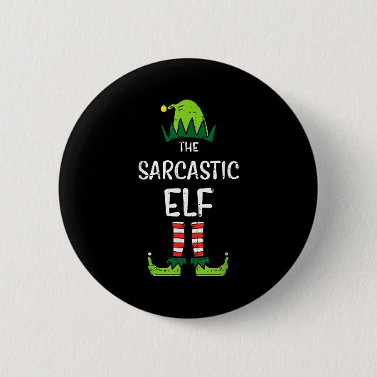 Sarcastic Elf Xmas Matching Christmas For Family M Button (Vorderseite)