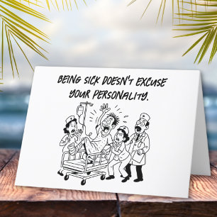 Sarcastic Erholung Warning Funny Get Well Karte