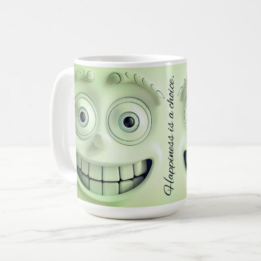 Sarcastic Face 3D Tasse Wrap - Glück ist eine Wahl (Vorderseite Links)