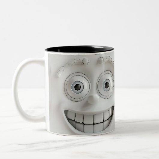 Sarcastic Face 3D-Tasse Zweifarbige Tasse (Links)