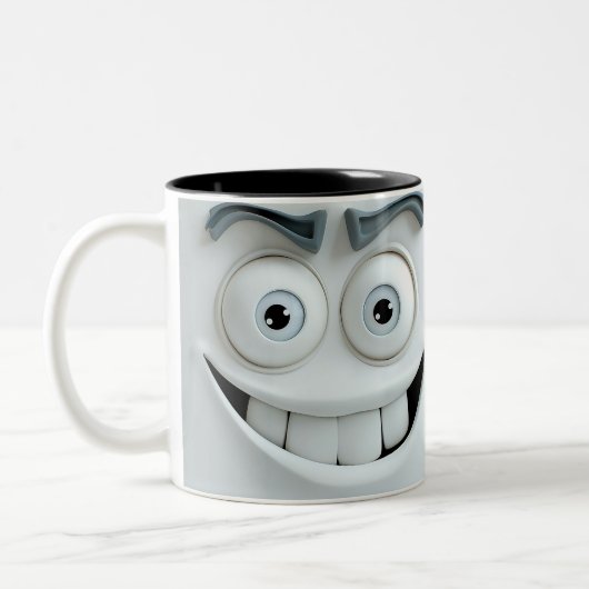 Sarcastic Face 3D-Tasse Zweifarbige Tasse (Links)