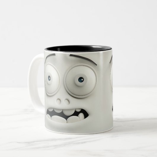 Sarcastic Face 3D Zweifarbige Tasse (Vorderseite Links)