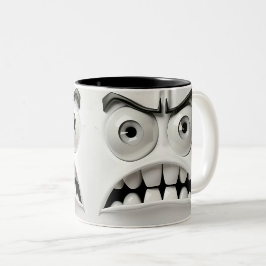 Sarcastic Face 3D Zweifarbige Tasse (VorderseiteRechts)