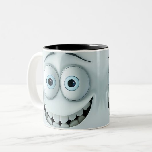 Sarcastic Face 3D Zweifarbige Tasse (Vorderseite Links)