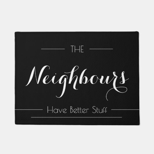 Sarcastic Family Black CALIGRAPHY Elegante Fußmatte (Vorderseite)