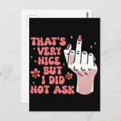 Sarcastic Feminist Postkarte (Vorne/Hinten)