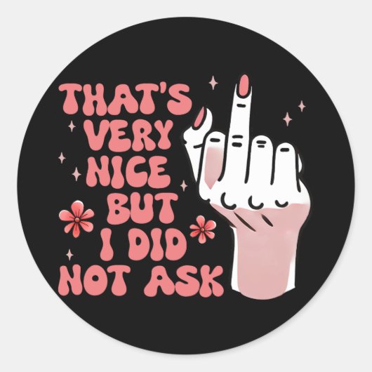 Sarcastic Feminist Runder Aufkleber (Vorderseite)