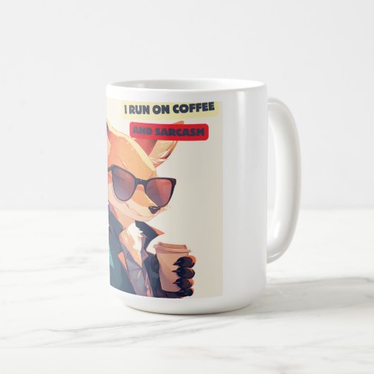 Sarcastic Fox Coffee Tasse - Kaffee & Attitude (VorderseiteRechts)