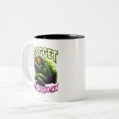 Sarcastic Frog Forget Your Existence Funny Meme Zweifarbige Tasse (Vorderseite Links)