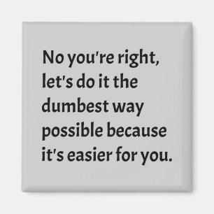 Sarcastic Funny Dumb Spaß Magnet