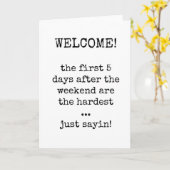 Sarcastic, Funny, New Employee Welcome Card Karte (Gelbe Blume)