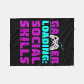 Sarcastic Gamer Loading Social Skills Funny Video  Fleecedecke (Vorderseite (Horizontal))