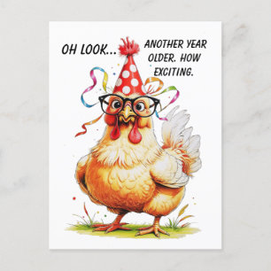 Sarcastic Geburtstags-Spaß mit Judgy Chicken Postkarte