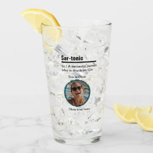 Sarcastic Gin Lover Foto und Name Glass Glas