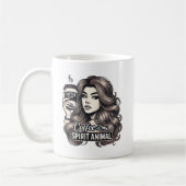 Sarcastic Girl Rolling Eyes with Cup Kaffeetasse (Links)
