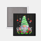 Sarcastic Gnome Christmas Pajamas Matching Family Magnet (Vorderseite/Rückseite)