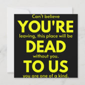 Sarcastic Goodbye , Du bist tot für uns, Coworker Save The Date (Vorderseite)