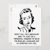 Sarcastic Grammar Nazi Postkarte (Vorne/Hinten)