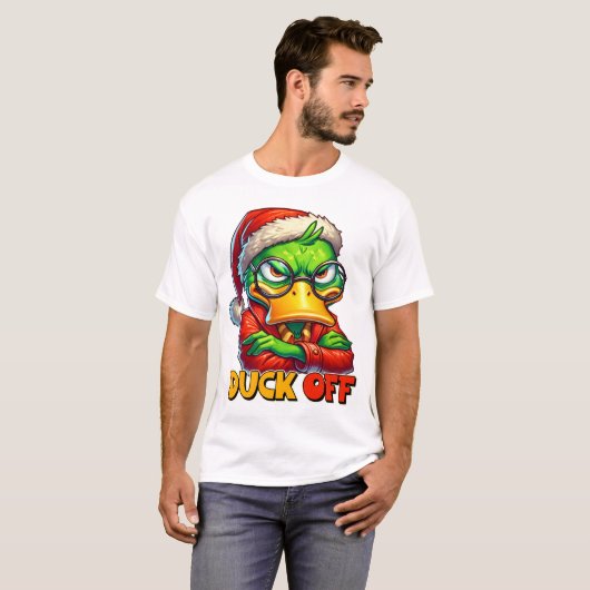 Sarcastic Grumpy Duck Christmas T-Shirt (Vorne ganz)