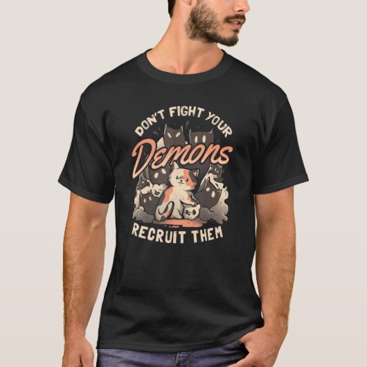 Sarcastic Halloween Recruit Your Demons Cute Satan T-Shirt (Vorderseite)