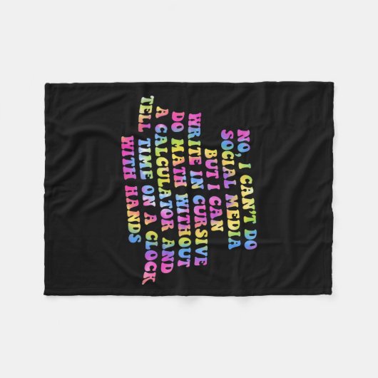 Sarcastic I Can't Do Social Media But I Can Write Fleecedecke (Vorderseite (Horizontal))