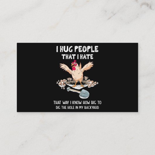 Sarcastic Introvert Crazy Hühnchen ich umarmen Men Visitenkarte (Rückseite)