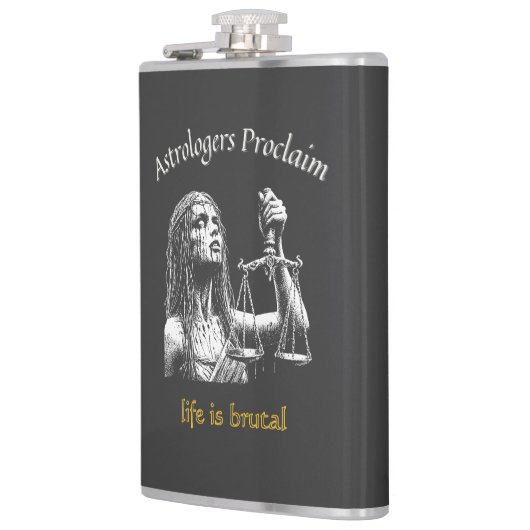 Sarcastic Libra Horoskop - Das Leben ist brutal Flachmann (Links)