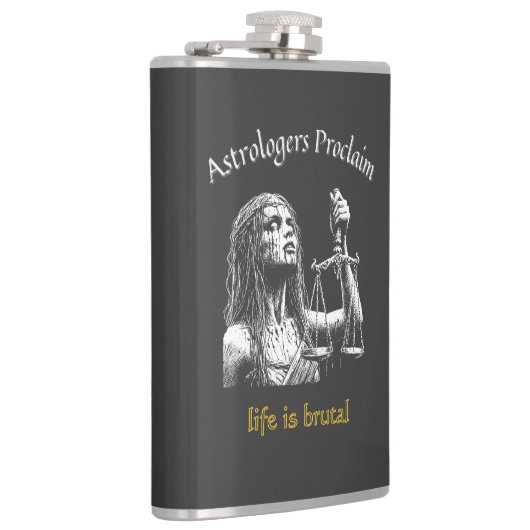 Sarcastic Libra Horoskop - Das Leben ist brutal Flachmann (Rechts)