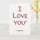 Sarcastic Love You Tolerate Card Karte (Gelbe Blume)