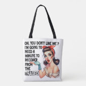 Sarcastic lustige Zitate Geschenk für ihr Retro-De Tasche (Rückseite)