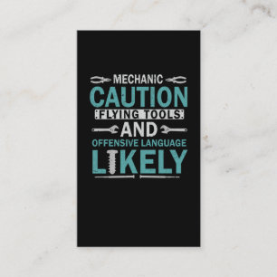 Sarcastic Mechanic Funny Garage Workshop Mann Visitenkarte