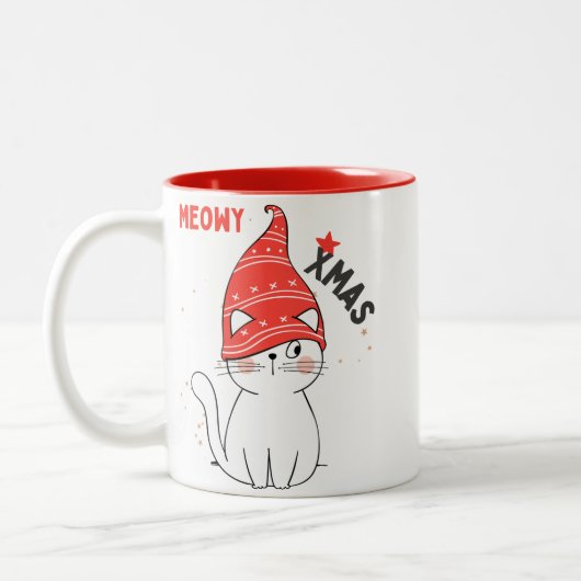 Sarcastic Meowy Xmas Cat Tasse (Links)