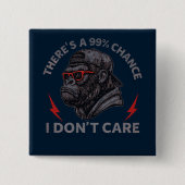 Sarcastic Monkey Graphic In Backward Hat & Shades Button (Vorderseite)