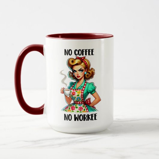 Sarcastic No Coffee No Workee Tasse (Links)