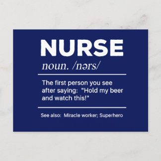 Sarcastic Nurse Definition: Halten Sie mein Bier Postkarte