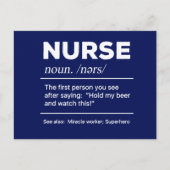 Sarcastic Nurse Definition: Halten Sie mein Bier Postkarte (Vorderseite)