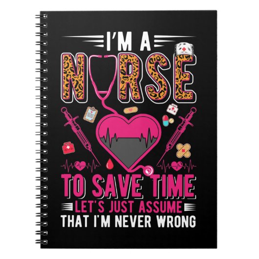 Sarcastic Nurse Leopard Print Funny Nursing Notizblock (Vorderseite)