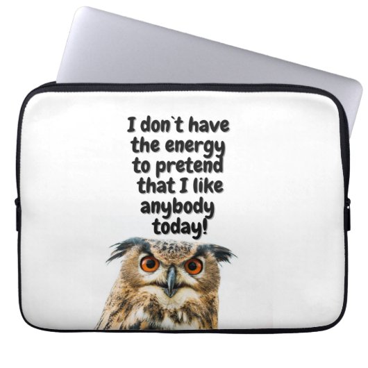 Sarcastic Owl komisches Zitat Laptopschutzhülle (Vorderseite)