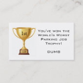 Sarcastic Parking Trophy Visitenkarte (Vorderseite)