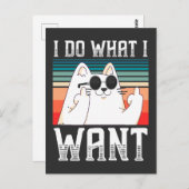 Sarcastic People Kitty Middle Finger Selfish Kitty Postkarte (Vorne/Hinten)