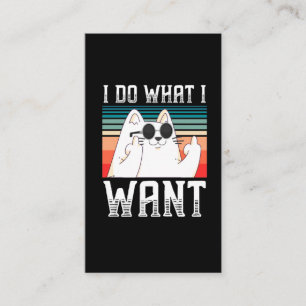 Sarcastic People Kitty Middle Finger Selfish Kitty Visitenkarte