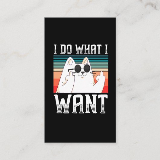 Sarcastic People Kitty Middle Finger Selfish Kitty Visitenkarte (Vorderseite)