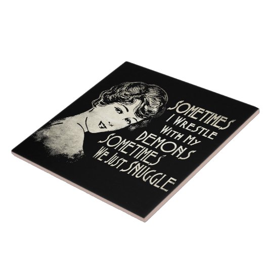 Sarcastic Phrase Womens Meme Manchmal kämpfe ich Fliese (Seite)