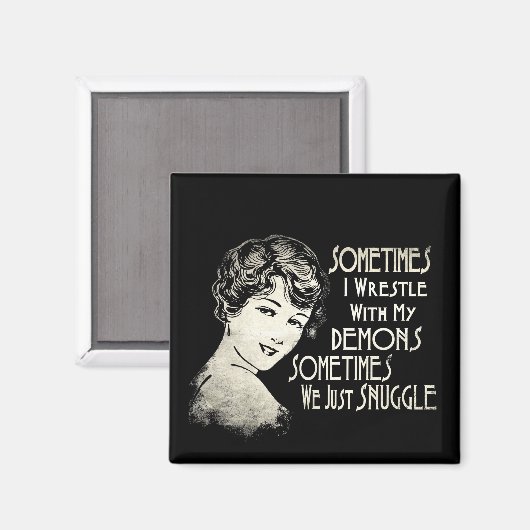 Sarcastic Phrase Womens Meme Manchmal kämpfe ich Magnet (Vorderseite/Rückseite)