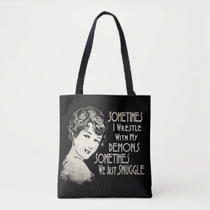 Sarcastic Phrase Womens Meme Manchmal kämpfe ich  Tasche