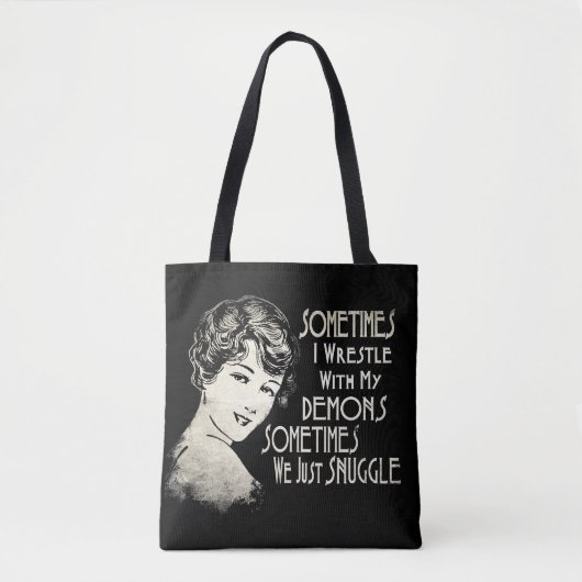 Sarcastic Phrase Womens Meme Manchmal kämpfe ich Tasche (Vorderseite)