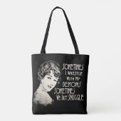 Sarcastic Phrase Womens Meme Manchmal kämpfe ich Tasche (Rückseite)